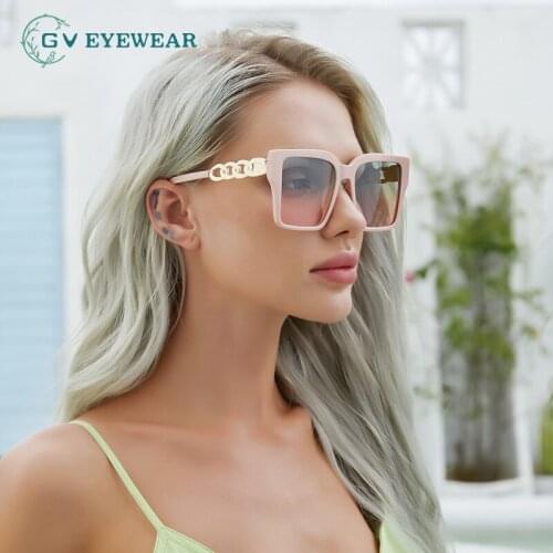 2021 new fashion big square sunglasses women European and American personality luxry brand high quality outdoor party eyeglasses