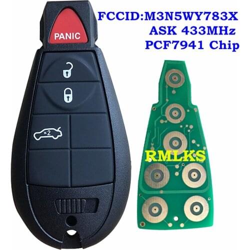 3+1 4Button Smart Remote Key Fob For Chrysler M3N5WY783X IYZ-C01C 433Mhz For Chrysler For Jeep Grand Cherokee 2008-2012 keys