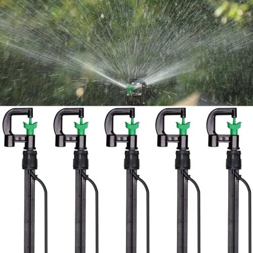 360 Degrees G Type Nozzles Sprayer Watering System Gardens Automatic Rotating Sprinklers with Holder Irrigations Plants Flowers