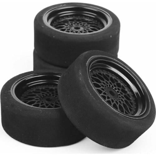 4Pcs 1/10 On-road Foam Tires and Wheel Rims 12mm Hex 23001 Fit HSP HPI RC 1:10 Racing Car