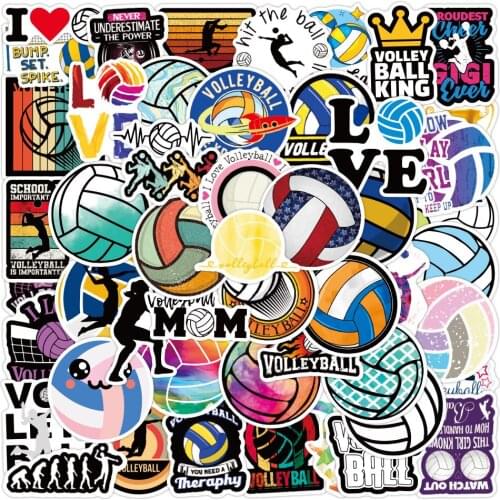 50pcs Sport Volleyball Stickers For Notebooks Stationery Scrapbook Motivational Sticker Craft Supplies Scrapbooking Material