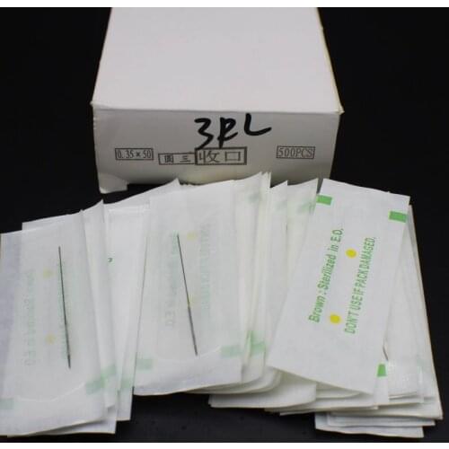 500pcs Sterilized 3RL 0.35x50mm traditional permanent makeup needle for eyebrow eyeliner Lip Tattoo Machine