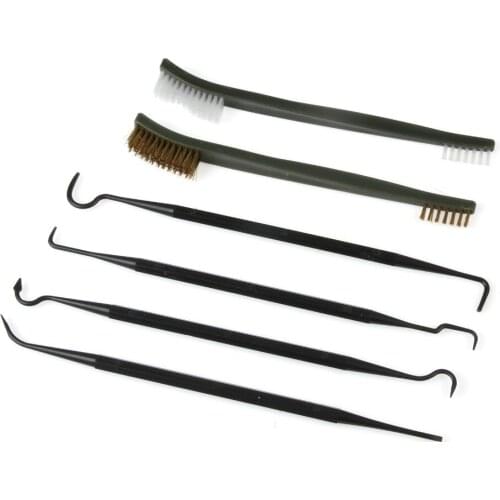6 pcs Airsoft Tactical Rifle Gun Cleaning Nylon Pick Tube Pistol Brush Cleaner Kit for shortgun/Hunting Gun Accessories Tool