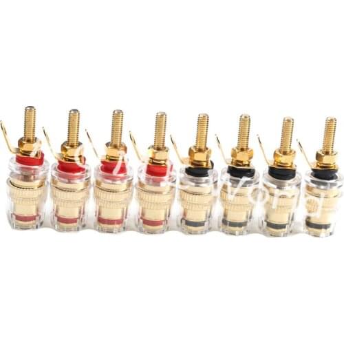 8PCS 4mm Banana Plug Transparent Crystal Binding Post for Amplifier Speaker Banana Plug Connector High Quality
