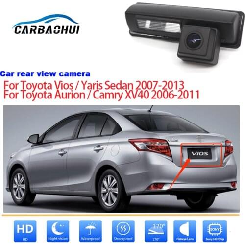 Car Rear View Back Up Camera For Toyota Vios Yaris Sedan Aurion Camry XV40 2006~2013 CCD Full HD Night Vision Reverse Camera