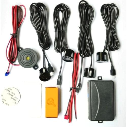 Car Reverse Parking Radar System with 4 Parking Sensors Distance Detection Bi Bi Bi Sound Warning