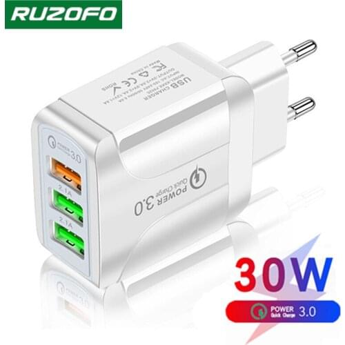 Ruzofo Quick Charge 3.0 QC PD Charger 18W QC3.0 USB Type C Fast Charger for iPhone 11 X Xs 8 Xiaomi Phone PD Charger