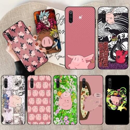 YJZFDYRM 7 Deadly Sins Hawk pig Soft black Phone Case for Xiaomi Mi 10 Pro lite Mi9 9SE 8SE Pocophone F1 Mi 9T Pro