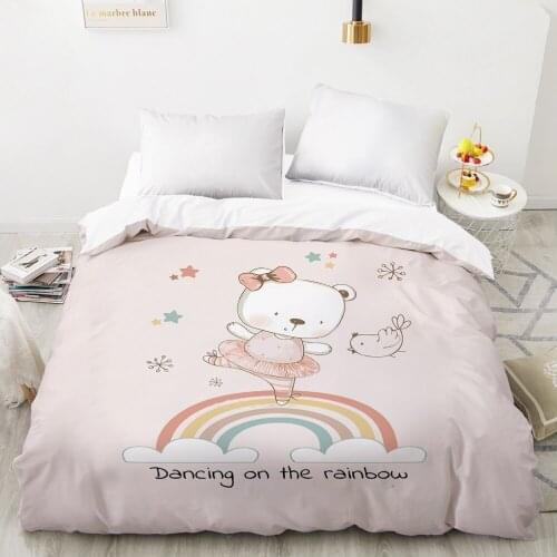 Animal Cartoon Kids Duvet cover Quilt/Blanket/Comfortable Case Bedding for children baby girls 140x200 240x220 for Home rainbow