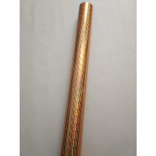 Holographic foil gold color surge pattern A11 hot press on paper or plastic 64cm x 120m stamping foil