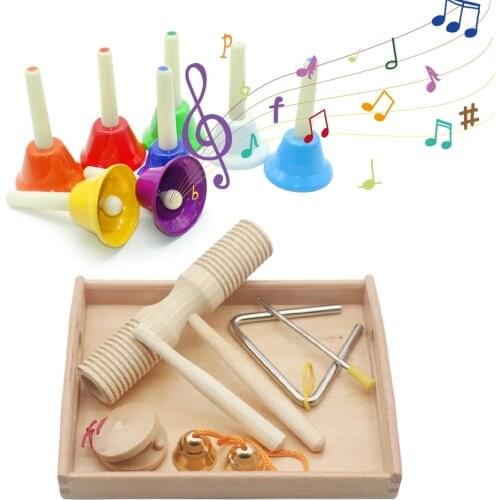 Montessori Musical Material For Toddlers with Wooden Tray Preschool Montessori Educational Juguetes Montessori MC2064H