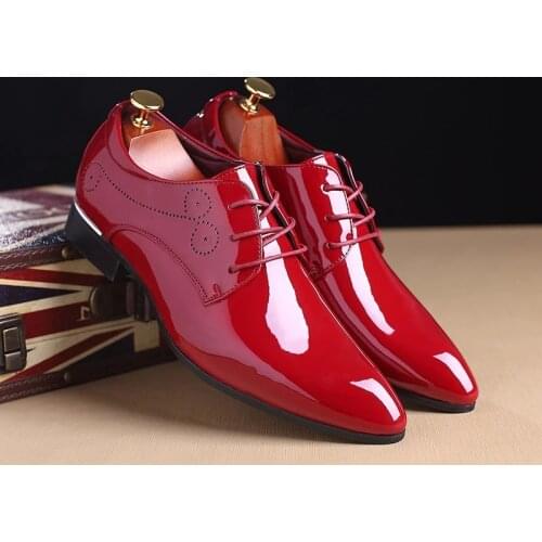 Large Size 38-48 Classic Men Patent Leather Shoes Black Bow Tie Dress Shoes Luxury Rhinestone Men Loafers Casual Shoes