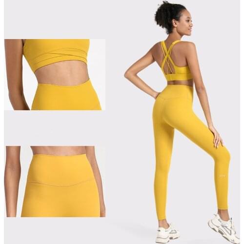Naked-Feel Yoga Set Yoga Leggings Set Women Fitness Suit For Yoga Clothes High Waist Gym Workout Sportswear Gym Sports Clothing