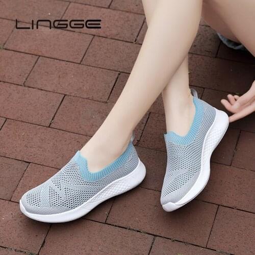 LINGGE Women Summer Casual Shoes Soft Comfortable Women Sneakers Breathable Lightweight Summer Outdoor Sport Shoes Big Size35-43