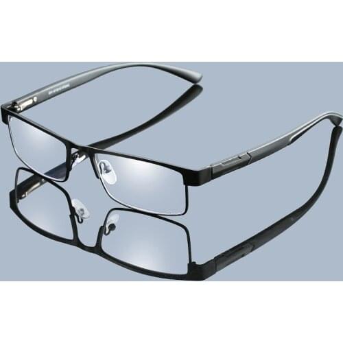 Metal Frame Men Reading Glasses Non Spherical 12 Layer Coated Lenes Vintage Business Hyperopia Prescription Eyewear