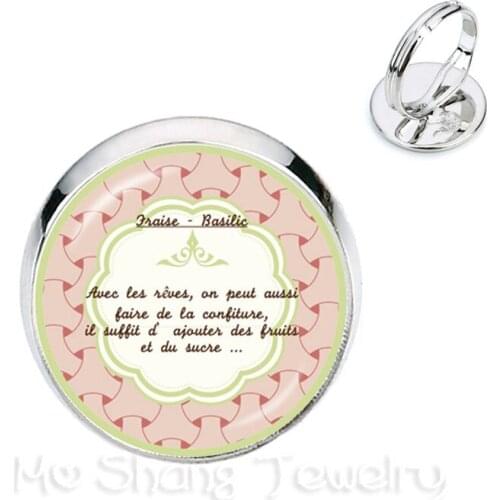 Fashion Merci Maitresse Rings Trendy Jewelry Quote Glass Cabochon Adjustable Ring Handmade Gift For Teachers