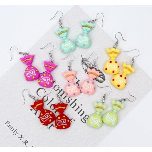 Trendy Cute Rainbow Candy Sweet Designer Resin Earrings For Women 2021 New Egirl Korean Fashion Drop Earrings Wholesale Jewelry