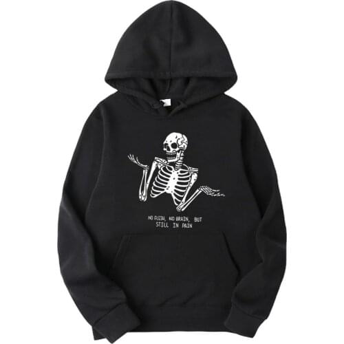 Autumn Spring Goth Hoodie skull Women Hoodie Men High Quality Cotton Hoodies High Street Washed Sweatshirts Men