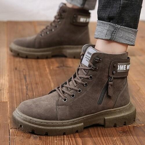 Mens Shoes Martin Boots Waterproof Lace Up Military Boots Tooling Retro Mens Snow Ankle Boots Fashion Casual Lightweight Shoes