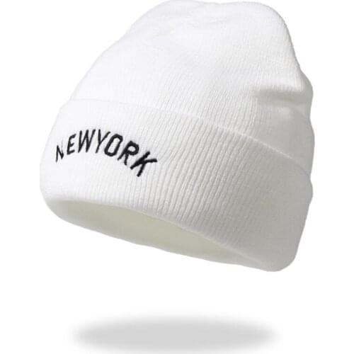 New Fall Winter Embroidered Letter NEW YORK Knitted Hat Fashion Hat Student Warm Knitted Hat Beanies For Unisex Hip Hop Ski Cap