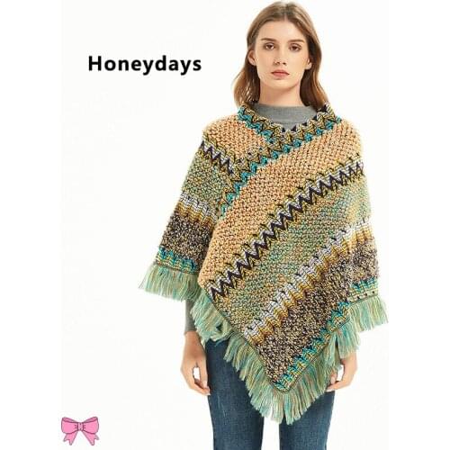 New Retro Ethnic Wool Blanket Fashion Women Shemagh Tassel Long Shawl Travel Warm Cloak Female Poncho and Capes Sweaters Bufanda
