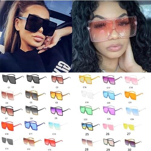 Wholesale Shades Black Oversized Square Sunglasses Luxury 2020 Popular Retro Big Flat Top Plastic Men Sun Glasses Bulk UV400