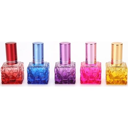 P46-10ML Beautiful Colored Explosion Models Water Cube Perfume Glass Spray Bottles 100PCS/LOT