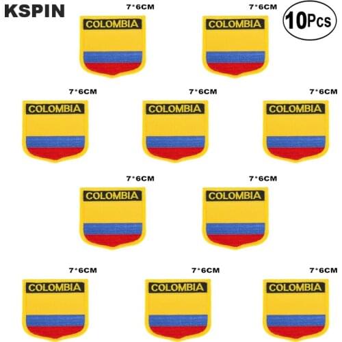 Colombia Flag Embroidery Patches Iron on Saw on Transfer patches Sewing Applications for Clothes in Home&Garden