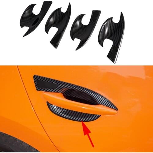 Fit For 2019 2020 Mazda 3 Axela Exterior Carbon Fiber Door Handle Bowl Cup Cap Cover Trim Molding Decoration Frame