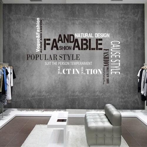 Custom Mural Wallpaper 3D Retro Cement Wall Clothing Store Background Wall Decor Creative Art Wall Painting Papel De Parede 3 D
