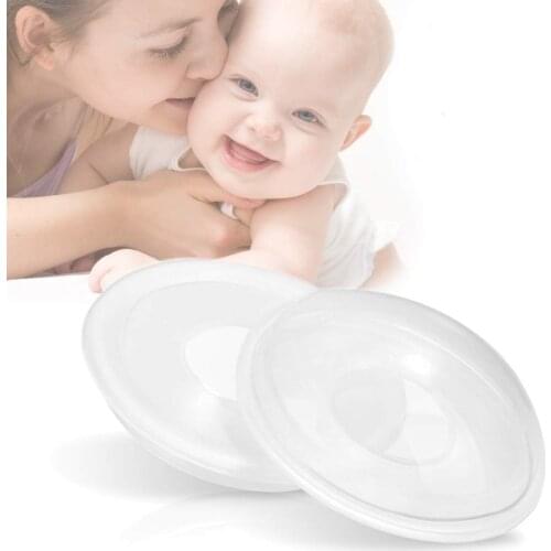 1/2 Pack Portable Breast Milk Saver Breast Milk Collector BPA-Free Flexible Silicone Breast Shield Manual Breast Pump