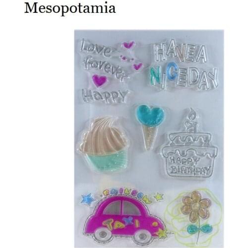 DIY Scrapbooking Car Birthday Cake Love Stamp Seal Pirates Transparent Stamp Silicone Seals Card Making Decorative Crafts Sewing