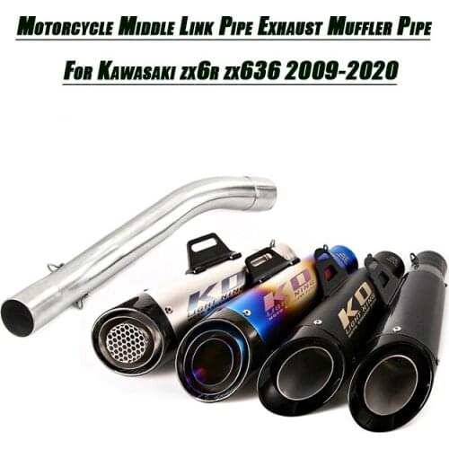 Motorcycle Set System Lossless Installation Refit Middle Link Pipe Exhaust Muffler Tip Tubes DB Killer For Zx6r 2009-2020