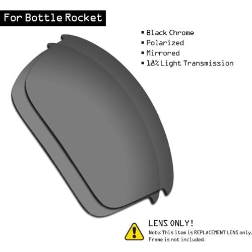 SmartVLT Polarized Sunglasses Replacement Lenses for Oakley Bottle Rocket - Black Chrome