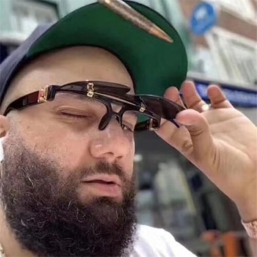 2020 New Punk Steam Sun Glasses Wholesale Fashion Box Flip Big Sunglasses Europe Trend Glasses