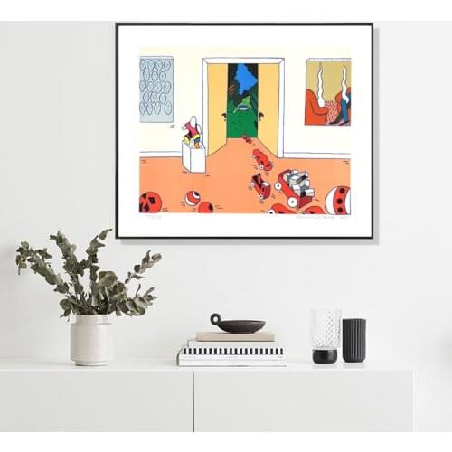 Modern Abstract Toy Car House Painting Colorful Canvas Art Paintings Posters Wall Art Prints for Living Room Home Bedroom Decor