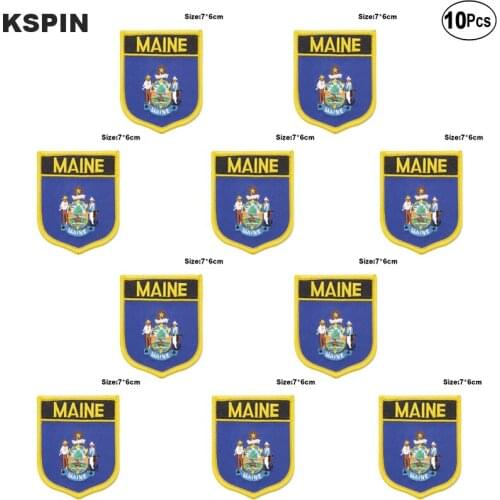U.S.A Maine Flag Embroidery Patches Iron on Saw on Transfer patches Sewing Applications for Clothes in Home&Garden