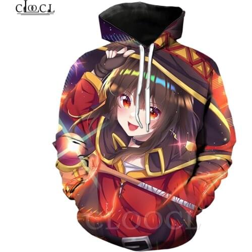 Classic Anime Girl Megumin Konosuba Hoodies 3D Print Men Women Fashion Jogging Sweatshirt Hip Hop Hipster Streetwear Tops T465