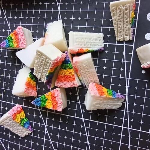 1pcs/lot resin flat back rainbow ice cake 22mm Scrapbook Embellishment DIY Phone Decoration
