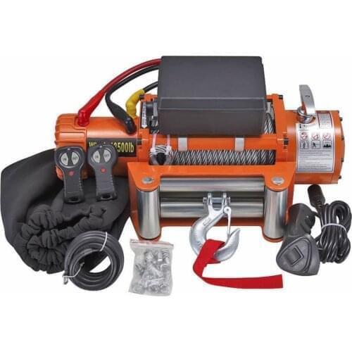 Off-road self-driving electric hoist winch wireless remote control 13500 LBS electric winch wire rope