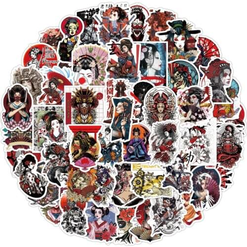 10/50Pcs Japanese Geisha Stickers Waterproof Decal Laptop Motorcycle Luggage Snowboard Fridge Car Pegatinas