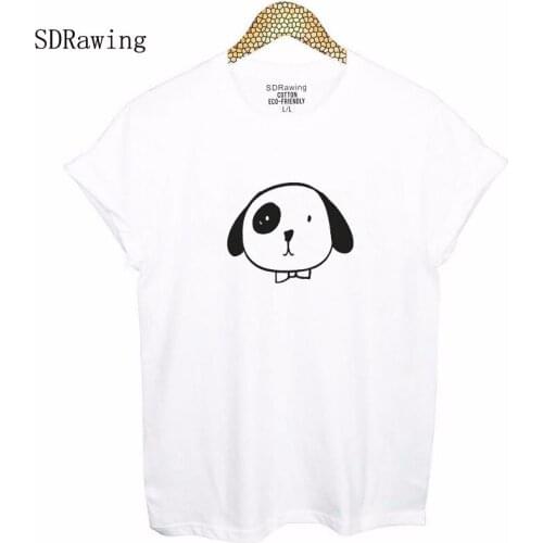 Cute dog print Women casual brand t shirt Cotton Casual Funny t shirt For Lady Top Tee Hipster plus size women clothing