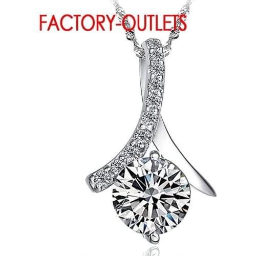 925 Sterling Silver Bridal Pendant Necklace For Decoration Fashion Jewelry Trendy Style CZ Crystal Women Girls Party Engagement