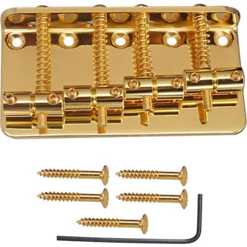 Golden 4 String Bass Bridge for Electric Bass Replacement Accessory