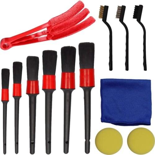 13 PCS Car Detailing Brush Set,Car Cleaning Kit for Wheels,Engine,Console Dashboard,Air Vent,Leather Detail Brushes Retail
