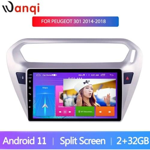 2G+32G Android 10 Audio For PEUGEOT 301 2014-2018 Citroen Elysee 2014 - 2016 Car Radio Multimedia Video Player GPS 2 din dvd