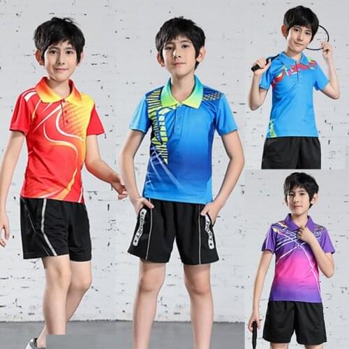 2020 Kids tennis training shirt fitness , child table tennis shirt, boys badminton tennis t-shirt,girls tennis costumes shirts