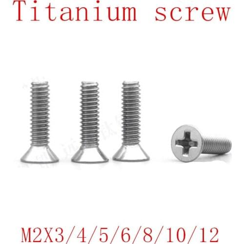 50pcs DIN965 M2*4/5/6/8/10/12 titanium phillips cross recessed flat countersunk head screw