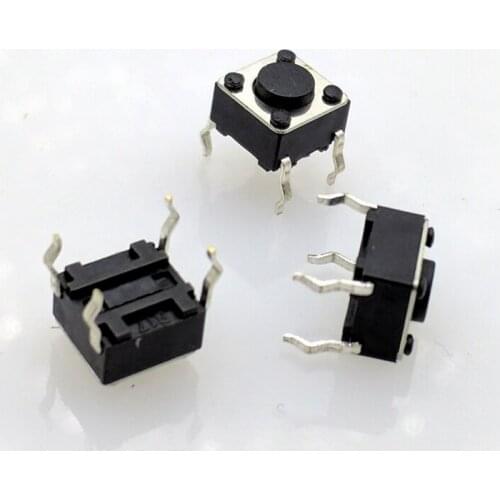 6x6x4.3mm 4pin DIP Tactile Tact Mini Push Button Switch Micro Switch Momentary 100pcs/lot