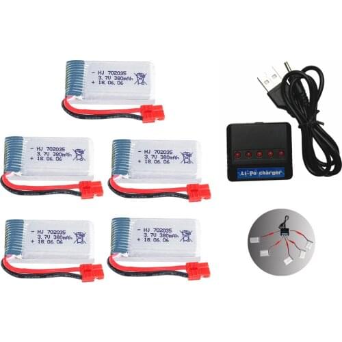 3.7V 380mah Lipo Battery For SYMA X5A-1 X15 X15C X15W Quadcopter RC Accessories 3.7V 380mah battery and charger 5 in 1 Kit